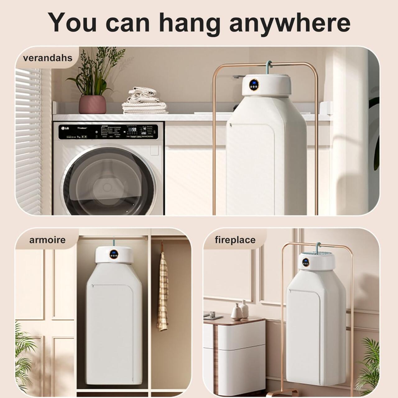 VelDry +, secadora de ropa portátil + funda y soporte.